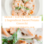 fluffy and soft sweet potato gnocchi recipe with vegan alfredo sauce