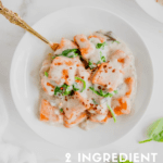 fluffy and soft sweet potato gnocchi recipe with vegan alfredo sauce