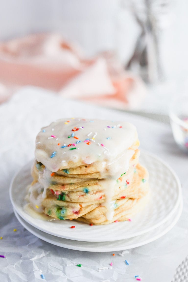 Vegan Gluten Free Funfetti Pancakes (Healthy, Easy)