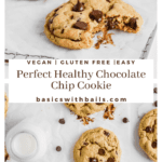 vegan gluten free healthy chocolate chip cookies with oat flour and almond flour