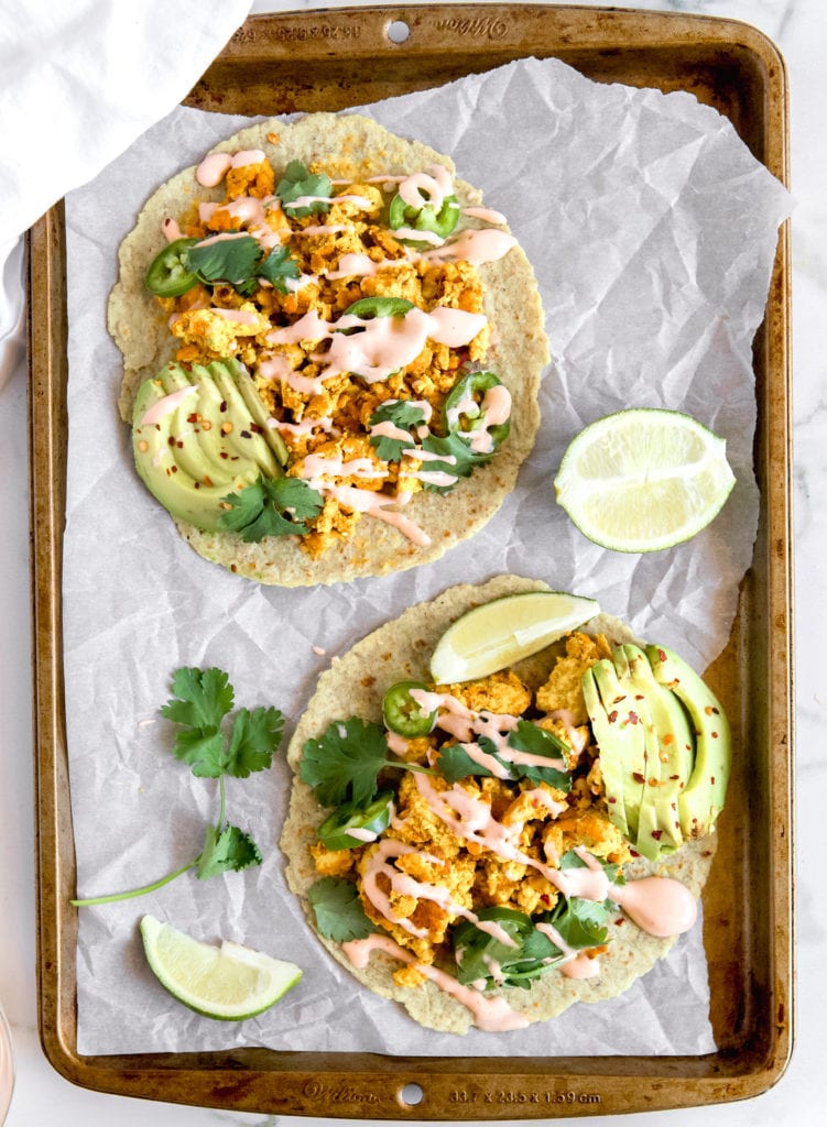 easy delicious breakfast taco ideas with tofu scramble