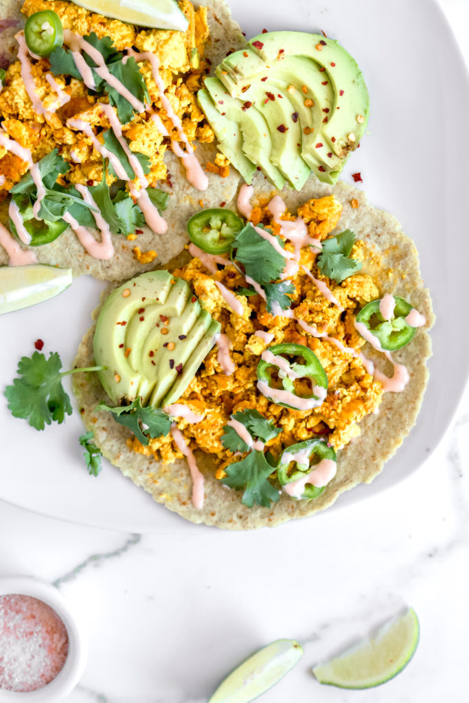 gluten free breakfast taco recipe with vegan chipotle mayo