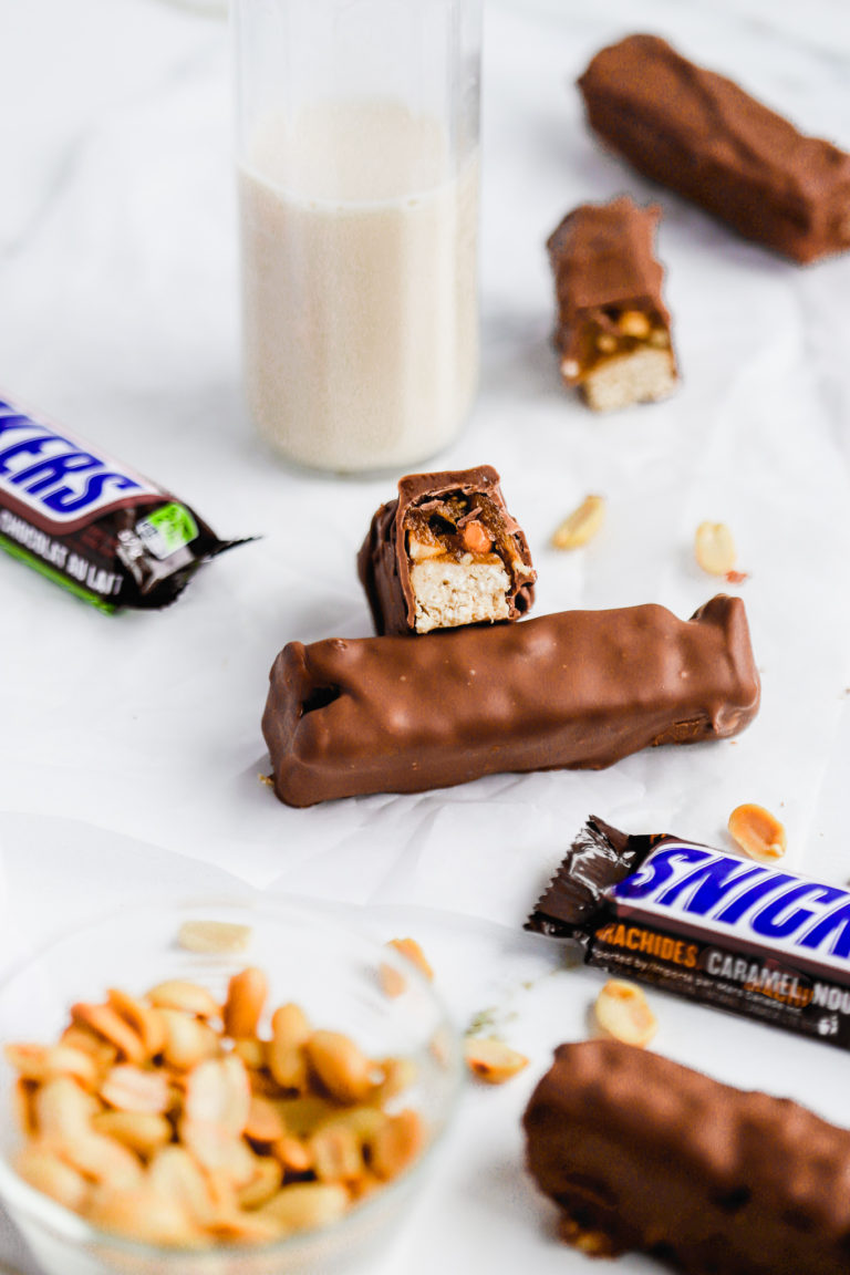 the best ever gluten free and vegan snickers bars