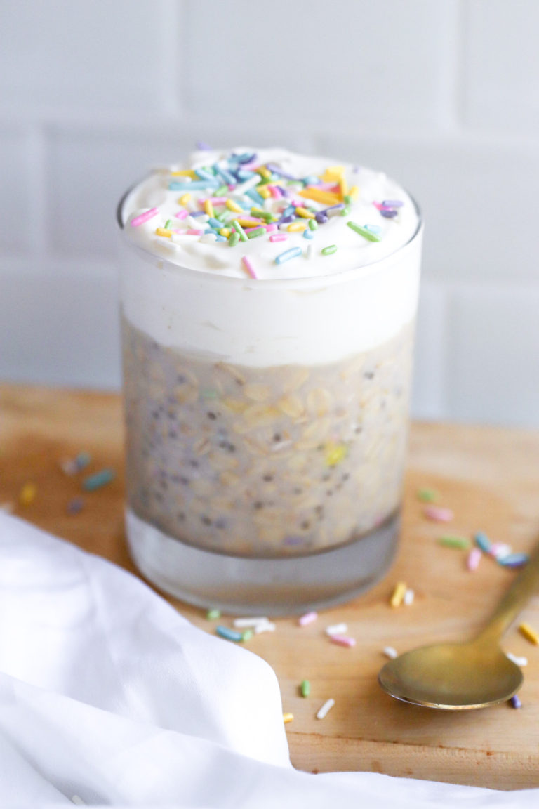 Birthday Cake Overnight Oats (High Protein Recipe)