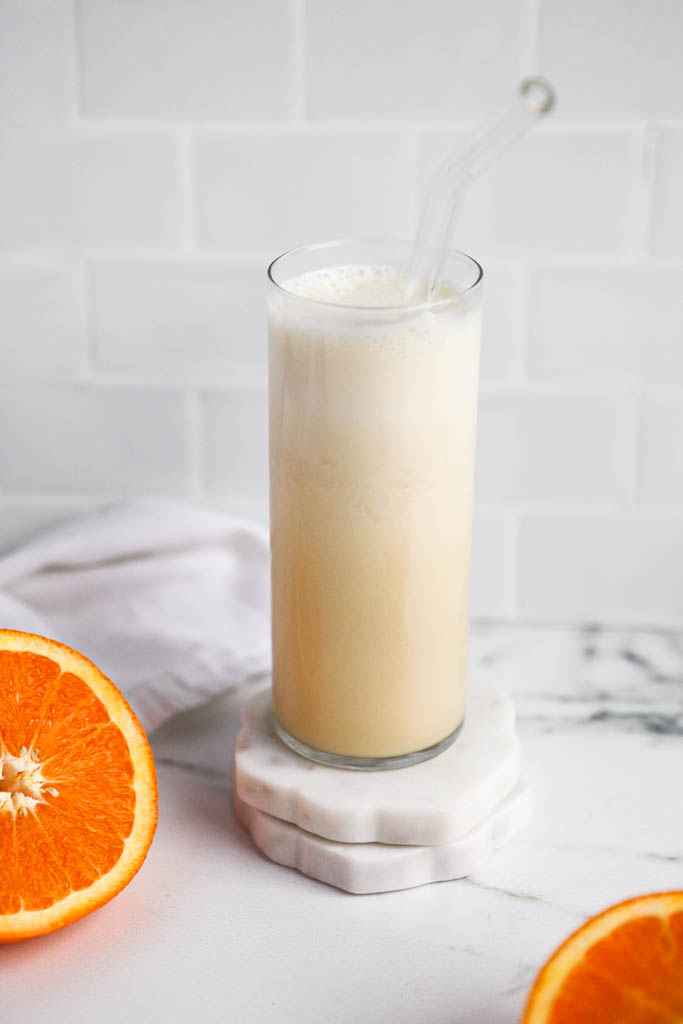 orange smoothie with protein powder