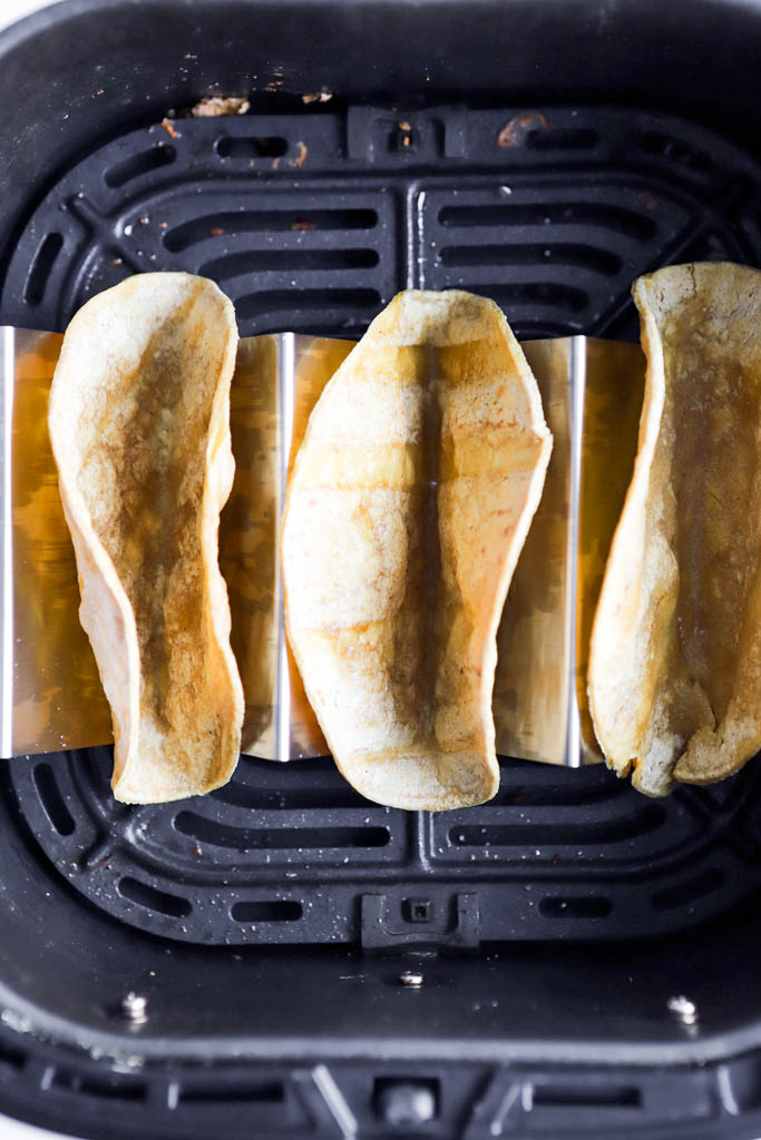 flat tortilla in air fryer basket