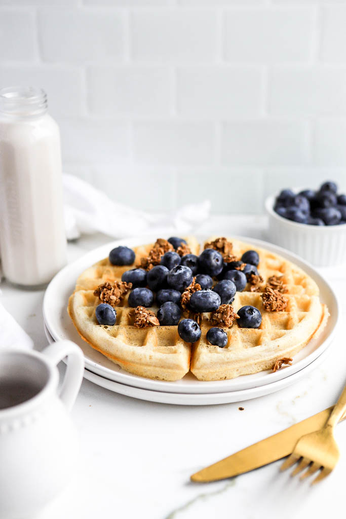 traditional waffles with fresh fruit