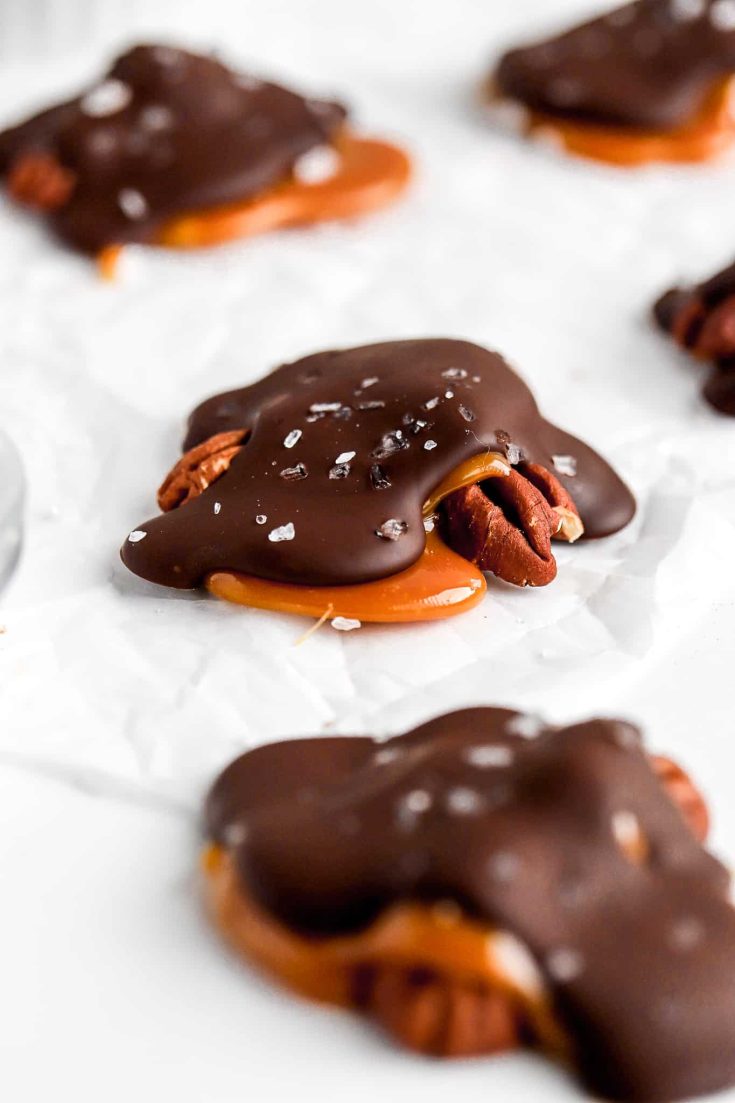 The Best Chocolate Pecan Caramel Turtles Recipe - Basics With Bails