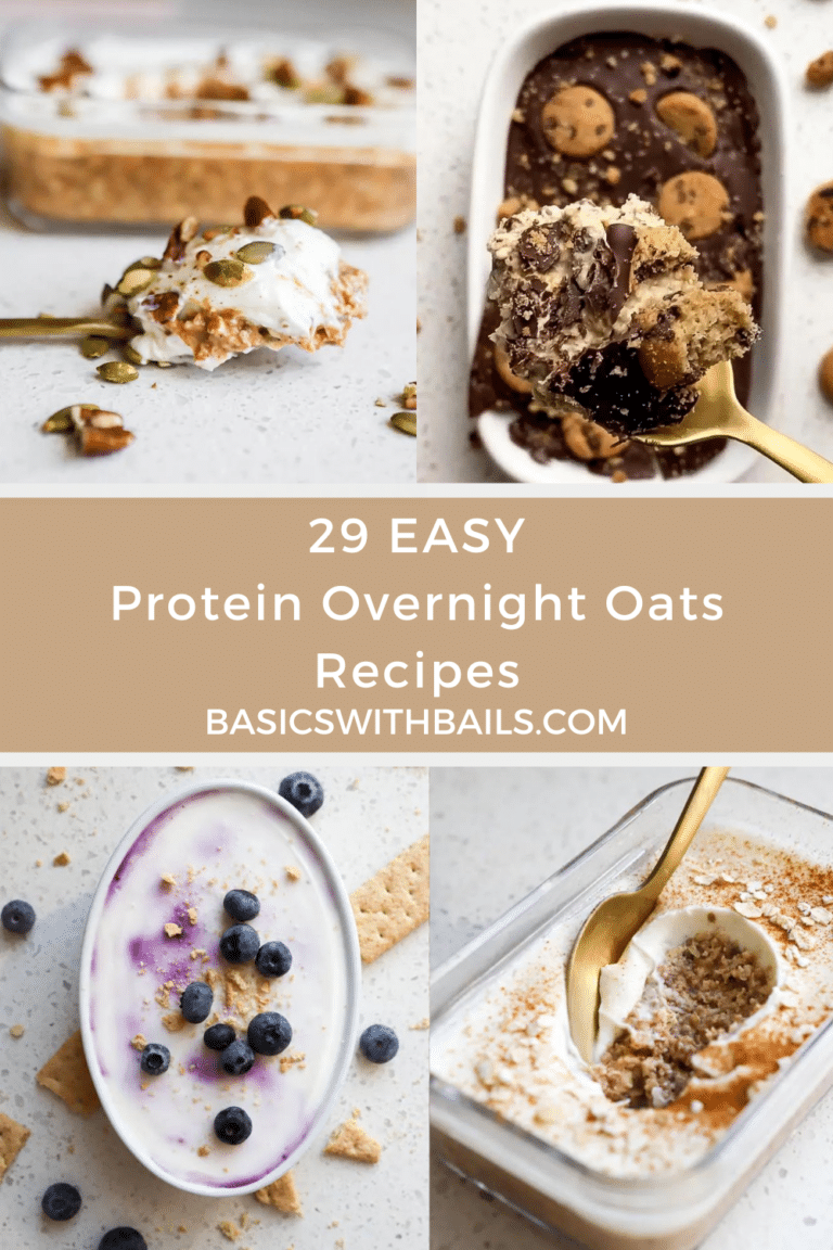 Collage of 29 protein overnight oats recipes.