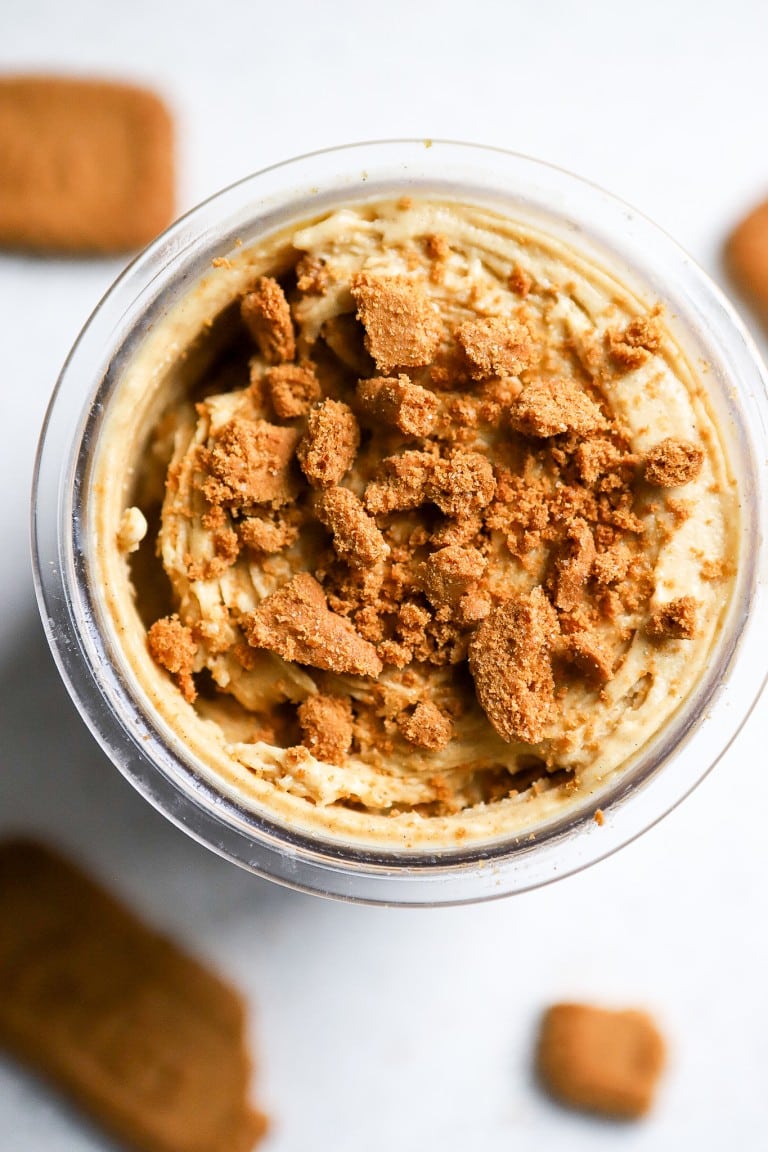 top down view of pumpkin pie protein ice cream recipe