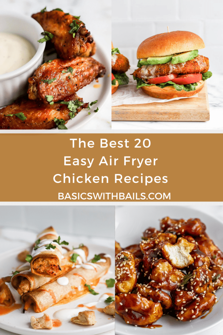 4 different air fryer chicken recipes in a collage