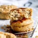 Protein McGriddle bites stacked with maple syrup drizzle
