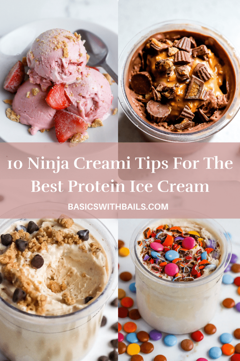 Close up shot of 4 Ninja Creami recipes with tips on how to make it the best.